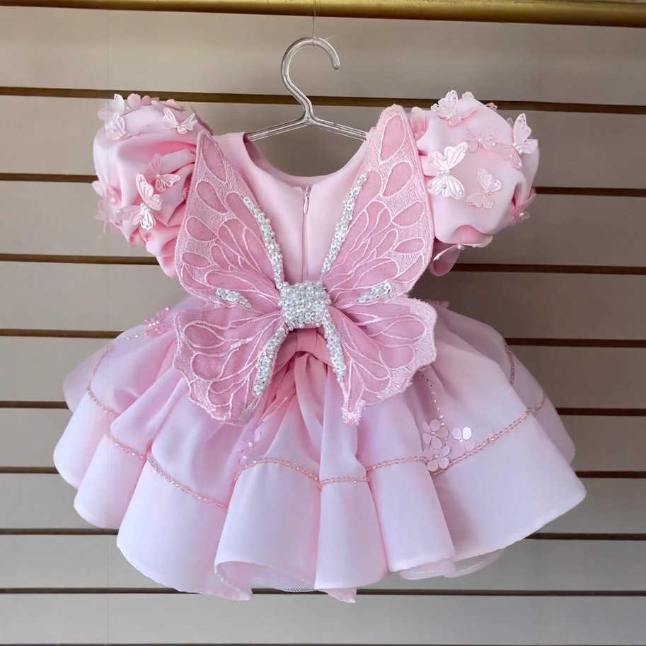 Baby Clothing High End - KLFLDG Baby Beauty Pageant-jurk, roze vlinder