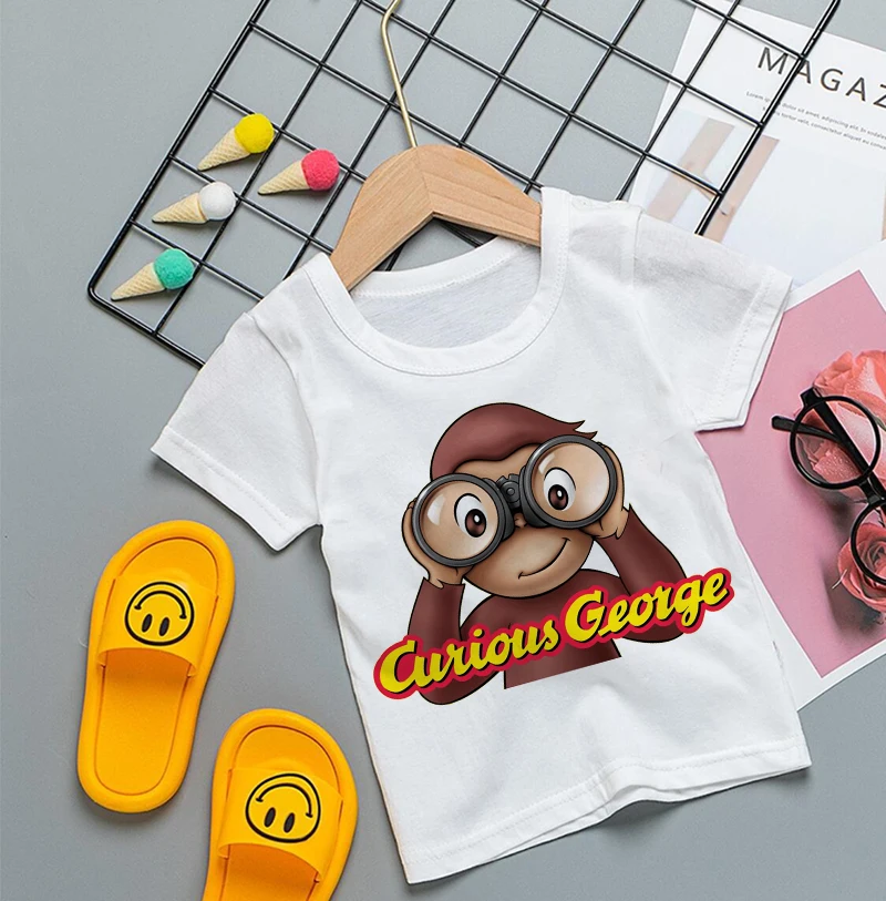 Baby Clothing Sale - Curious George Cartoon Print T-Shirt voor