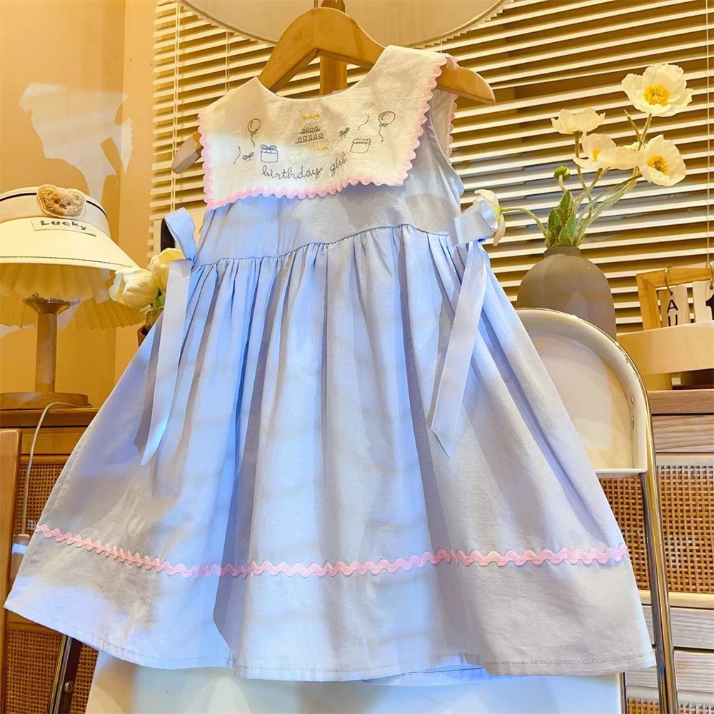 Baby Clothing Line - Meisjes Casual Jurken Nieuwe Zomer Blauwe