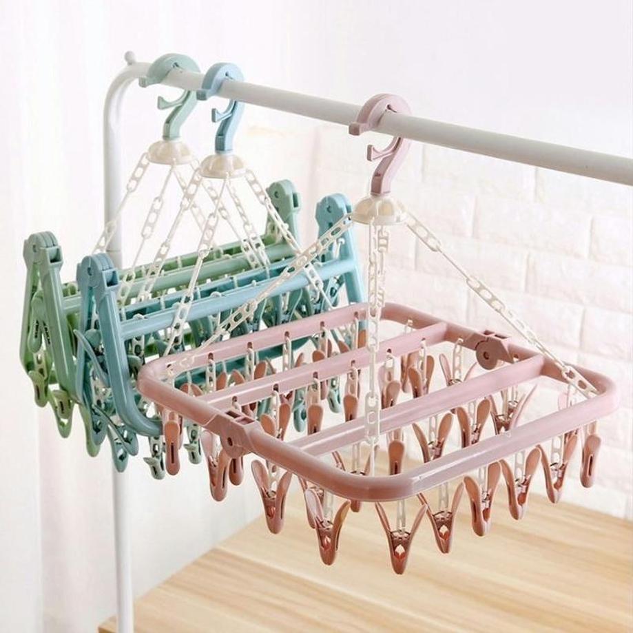 Baby Clothing Hanging Rack - 1 stuks 32 clips opvouwbare kleding