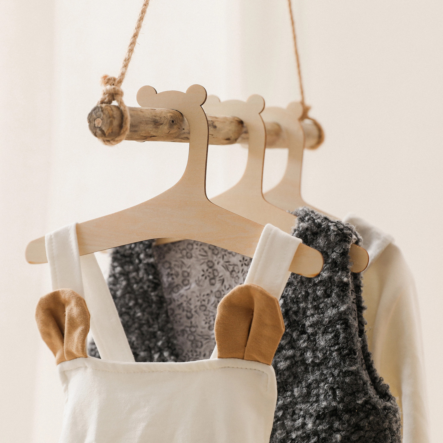 Baby Clothing Hanging Rack - 5/10 stuks houten babyhangers kinderkleding opberghanger