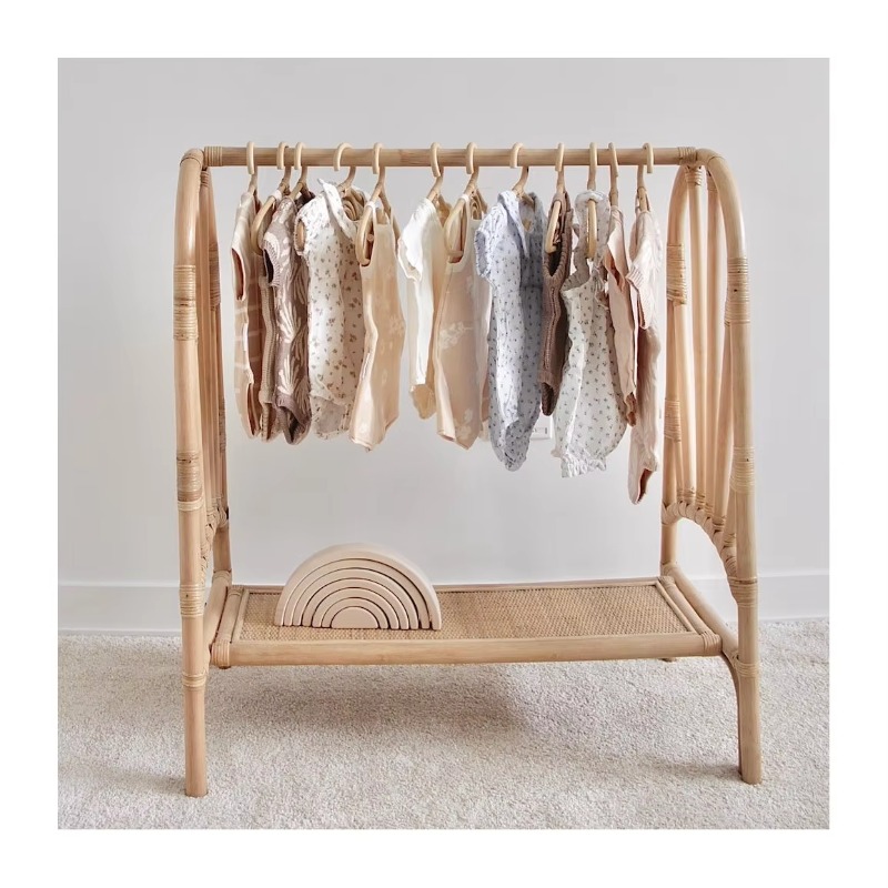 Baby Clothing Hanging Rack - Decoratieve kleine hangers, handgemaakte rotan opbergrekken,
