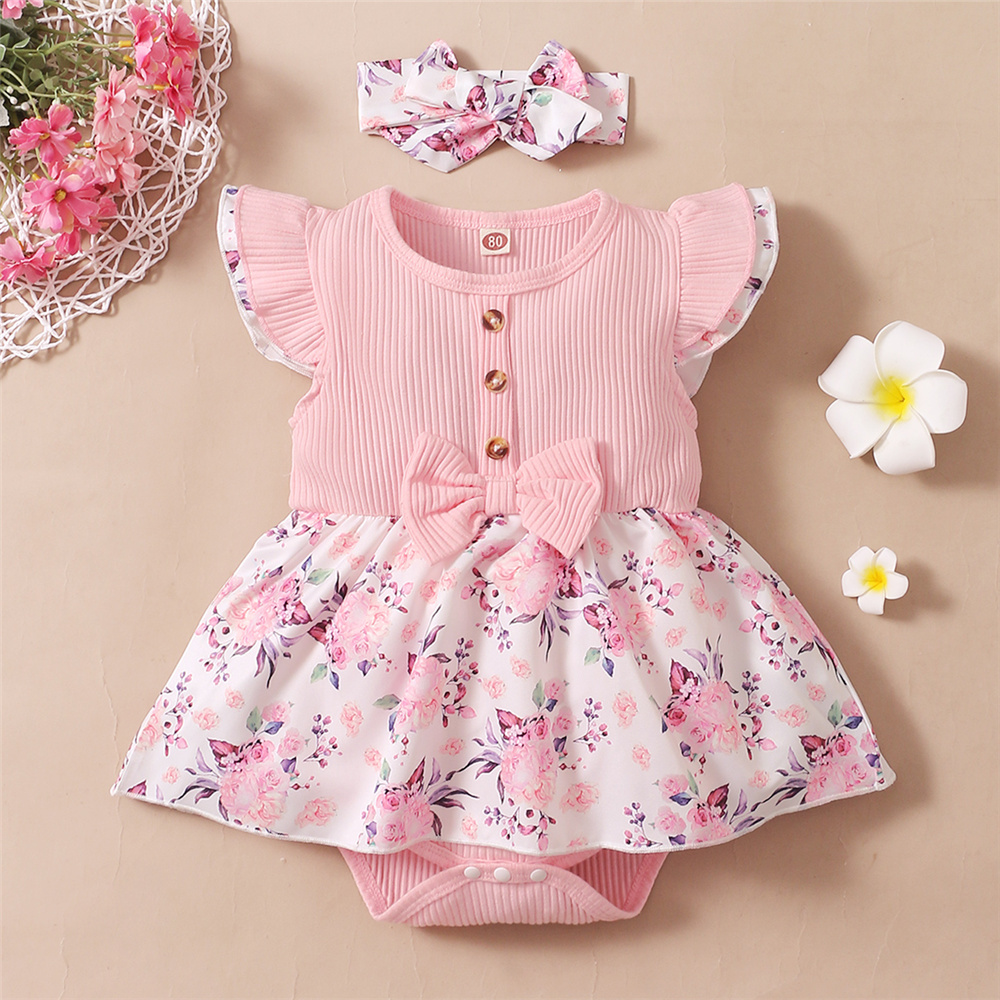Baby Clothing Online - 0-18 Maanden Meisje Bloemen Romper Jurk