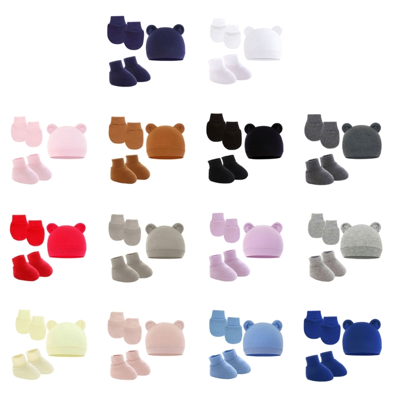 Baby Mittens Scratch - Pasgeboren babymutsje sokwanten, babymutsen kraswanten handschoenen,