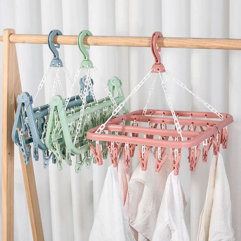 Kleerdrooghanger met 32 clips  - Baby Clothing Hanging Rack recensie en prijs