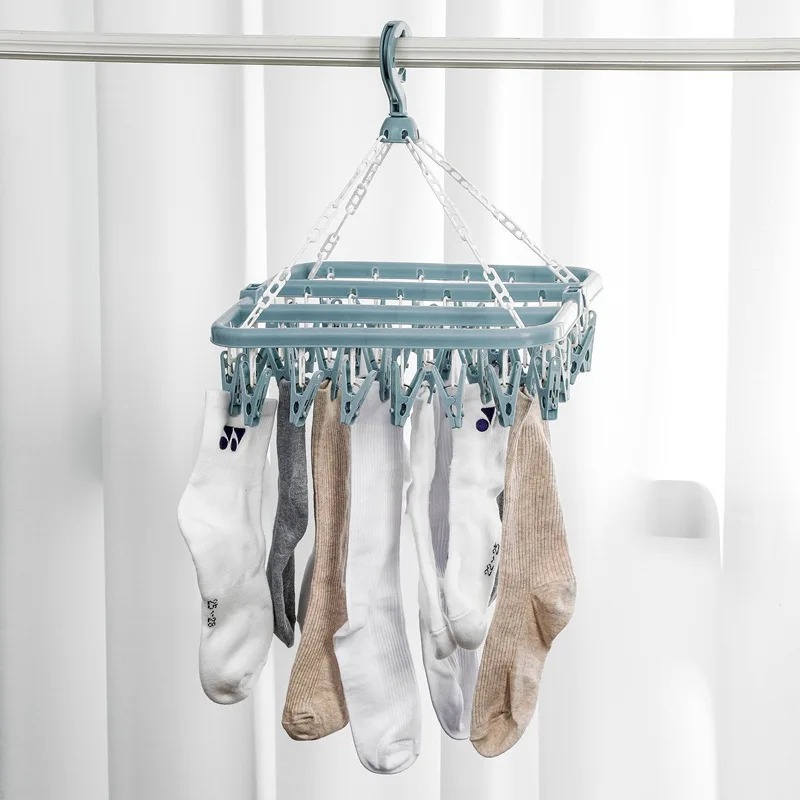 Kleerdrooghanger met 32 clips  - Baby Clothing Hanging Rack recensie en prijs